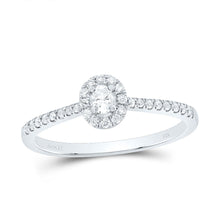 Load image into Gallery viewer, 14K White Gold Diamond Fashion Promise Oval Ring 1/4 Cttw - Splendid Jewellery