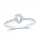 14K White Gold Diamond Fashion Promise Oval Ring 1/4 Cttw - Splendid Jewellery