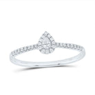 14K White Gold Diamond Fashion Promise Pear Ring 1/4 Cttw - Splendid Jewellery