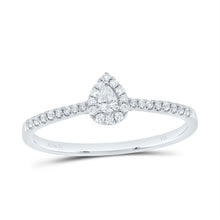 Load image into Gallery viewer, 14K White Gold Diamond Fashion Promise Pear Ring 1/4 Cttw - Splendid Jewellery