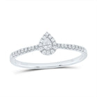 14K White Gold Diamond Fashion Promise Pear Ring 1/4 Cttw - Splendid Jewellery