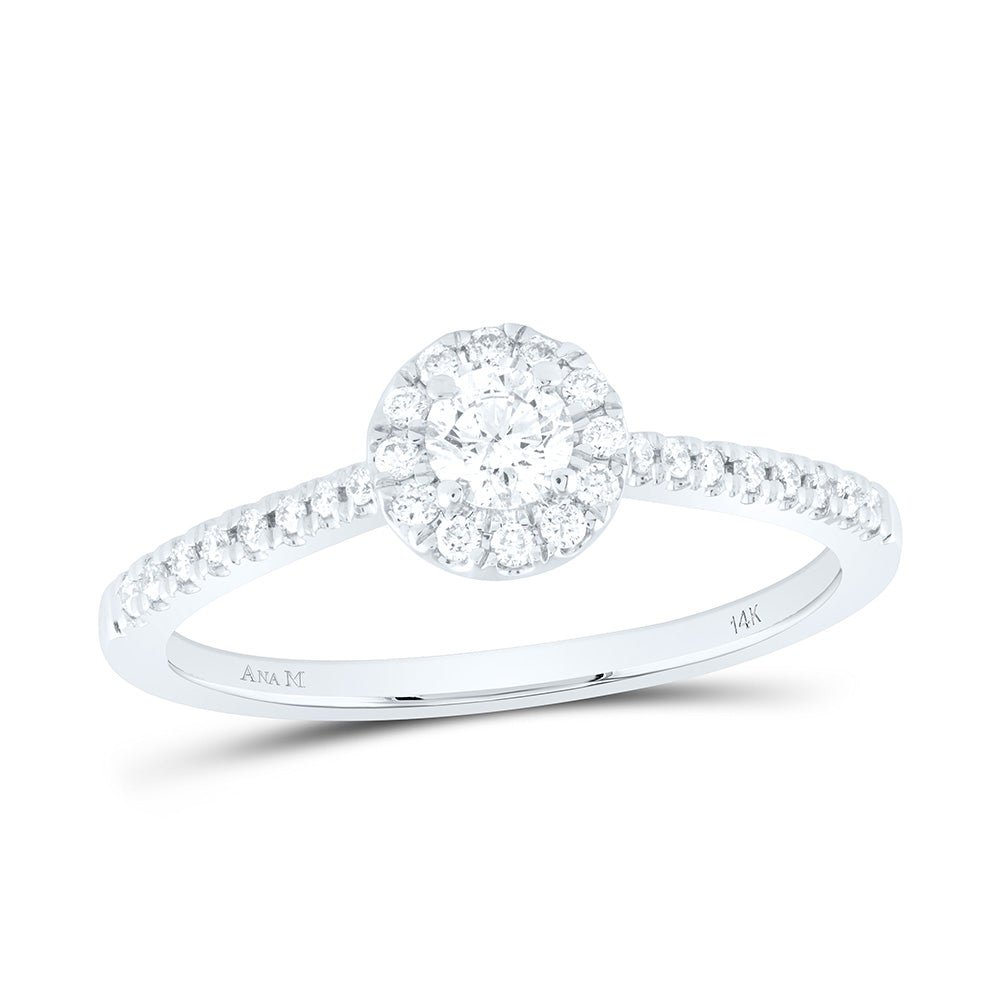 14K White Gold Diamond Fashion Promise Ring 1/3 Cttw - Splendid Jewellery