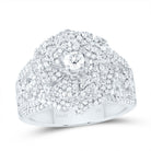 14K White Gold Diamond Fashion Rose Ring 1 3/8 Cttw - Splendid Jewellery