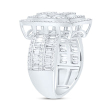 Load image into Gallery viewer, 14K White Gold Diamond Fashion Square Baguette Bridal Ring 1 7/8 Cttw - Splendid Jewellery