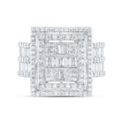 14K White Gold Diamond Fashion Square Baguette Bridal Ring 1 7/8 Cttw - Splendid Jewellery