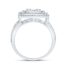 Load image into Gallery viewer, 14K White Gold Diamond Fashion Square Baguette Bridal Ring 1 7/8 Cttw - Splendid Jewellery