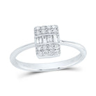 14K White Gold Diamond Fashion Square Ring 1/3 Cttw - Splendid Jewellery