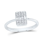 14K White Gold Diamond Fashion Square Ring 1/3 Cttw - Splendid Jewellery