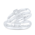 14K White Gold Diamond Fashion Trio Ring Set 1/4 Cttw - Splendid Jewellery
