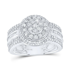 14K White Gold Diamond Fashion Women's Ring 1 1/4 Cttw - Splendid Jewellery