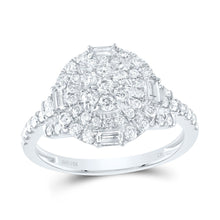Load image into Gallery viewer, 14K White Gold Diamond Flower Designer Ring 1 Cttw - Splendid Jewellery