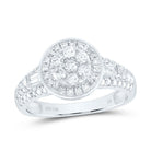 14K White Gold Diamond Flower Designer Ring 1 Cttw - Splendid Jewellery