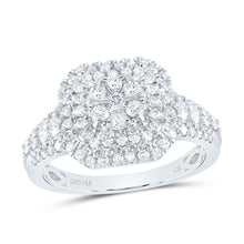 Load image into Gallery viewer, 14K White Gold Diamond Flower Designer Ring 1 Cttw - Splendid Jewellery