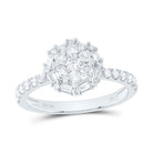 14K White Gold Diamond Flower Designer Ring 7/8 Cttw - Splendid Jewellery