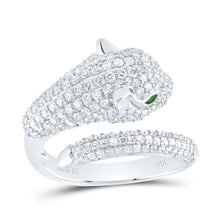 Load image into Gallery viewer, 14K White Gold Diamond Gemstone Women's Leopard Ring 1 1/3 Cttw - Splendid Jewellery