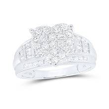 Load image into Gallery viewer, 14K White Gold Diamond Heart Bridal Wedding Engagement Ring 1 Cttw - Splendid Jewellery
