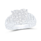 14K White Gold Diamond Heart Bridal Wedding Engagement Ring 1 Cttw - Splendid Jewellery