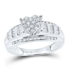 14K White Gold Diamond Heart Bridal Wedding Engagement Ring 1/2 Cttw - Splendid Jewellery