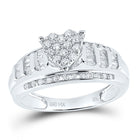 14K White Gold Diamond Heart Bridal Wedding Engagement Ring 1/2 Cttw - Splendid Jewellery