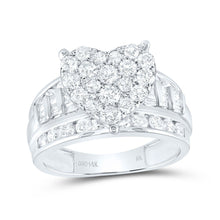 Load image into Gallery viewer, 14K White Gold Diamond Heart Bridal Wedding Engagement Ring 2 Cttw - Splendid Jewellery