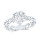 14K White Gold Diamond Heart Designer Ring 3/8 Cttw - Splendid Jewellery
