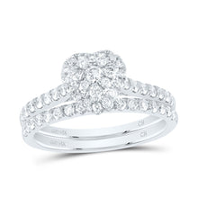 Load image into Gallery viewer, 14K White Gold Diamond Heart Single Halo Bridal Set 7/8 Cttw - Splendid Jewellery