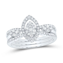 Load image into Gallery viewer, 14K White Gold Diamond Marquise Designer Ring 1/2 Cttw - Splendid Jewellery
