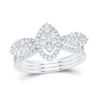 14K White Gold Diamond Marquise Designer Ring 7/8 Cttw - Splendid Jewellery