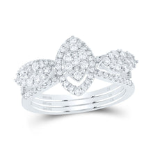 Load image into Gallery viewer, 14K White Gold Diamond Marquise Designer Ring 7/8 Cttw - Splendid Jewellery