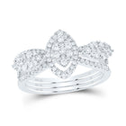 14K White Gold Diamond Marquise Designer Ring 7/8 Cttw - Splendid Jewellery