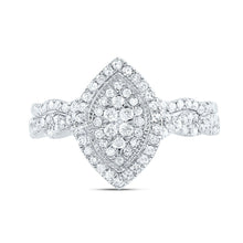 Load image into Gallery viewer, 14K White Gold Diamond Marquise Double Halo Bridal Set 1/2 Cttw - Splendid Jewellery