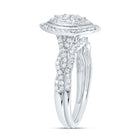 14K White Gold Diamond Marquise Double Halo Bridal Set 1/2 Cttw - Splendid Jewellery