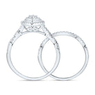 14K White Gold Diamond Marquise Double Halo Bridal Set 1/2 Cttw - Splendid Jewellery