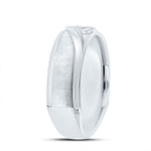 14K White Gold Diamond Men's Machine Set Band 1/4 Cttw - Splendid Jewellery