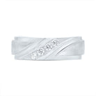14K White Gold Diamond Men's Machine Set Band 1/4 Cttw - Splendid Jewellery