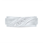 14K White Gold Diamond Men's Machine Set Band 1/4 Cttw - Splendid Jewellery
