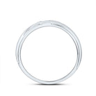 14K White Gold Diamond Men's Machine Set Band 1/4 Cttw - Splendid Jewellery