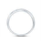 14K White Gold Diamond Men's Machine Set Band 1/4 Cttw - Splendid Jewellery
