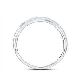 14K White Gold Diamond Men's Machine Set Band 1/4 Cttw - Splendid Jewellery
