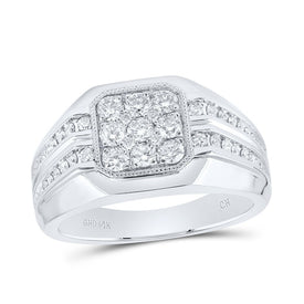 14K White Gold Diamond Men's Ring 1 Cttw - Splendid Jewellery