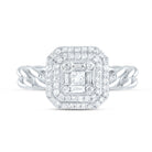 14K White Gold Diamond Octagon Designer Ring 1/2 Cttw - Splendid Jewellery
