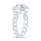 14K White Gold Diamond Octagon Designer Ring 1/2 Cttw - Splendid Jewellery