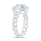 14K White Gold Diamond Octagon Designer Ring 1/2 Cttw - Splendid Jewellery