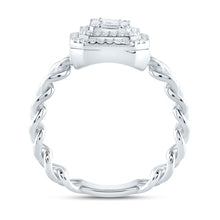 Load image into Gallery viewer, 14K White Gold Diamond Octagon Designer Ring 1/2 Cttw - Splendid Jewellery