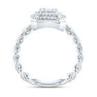 14K White Gold Diamond Octagon Designer Ring 1/2 Cttw - Splendid Jewellery
