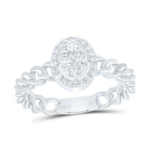 Load image into Gallery viewer, 14K White Gold Diamond Oval Designer Ring 1/3 Cttw - Splendid Jewellery