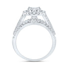 14K White Gold Diamond Oval Single Halo Bridal Ring 1 3/4 Cttw - Splendid Jewellery