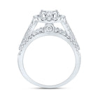 14K White Gold Diamond Oval Single Halo Bridal Ring 1 3/4 Cttw - Splendid Jewellery