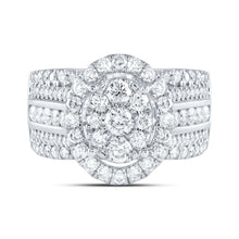 Load image into Gallery viewer, 14K White Gold Diamond Oval Single Halo Bridal Ring 1 3/4 Cttw - Splendid Jewellery