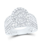 14K White Gold Diamond Oval Single Halo Bridal Ring 1 3/4 Cttw - Splendid Jewellery